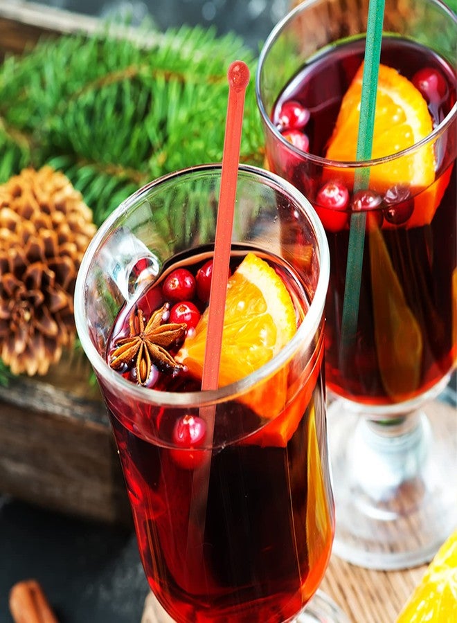 hapray 100-PCS Christmas Green and Red Glitter Plastic Swizzle Sticks, Crystal Cake Pops, Cocktail Coffee Drink Stirrers, Stir Sticks, 7.24 Inch - Image 5